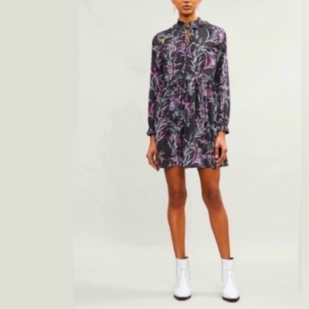 Ted Baker Dress Duclin Fortune Mini in Black Plum Floral
